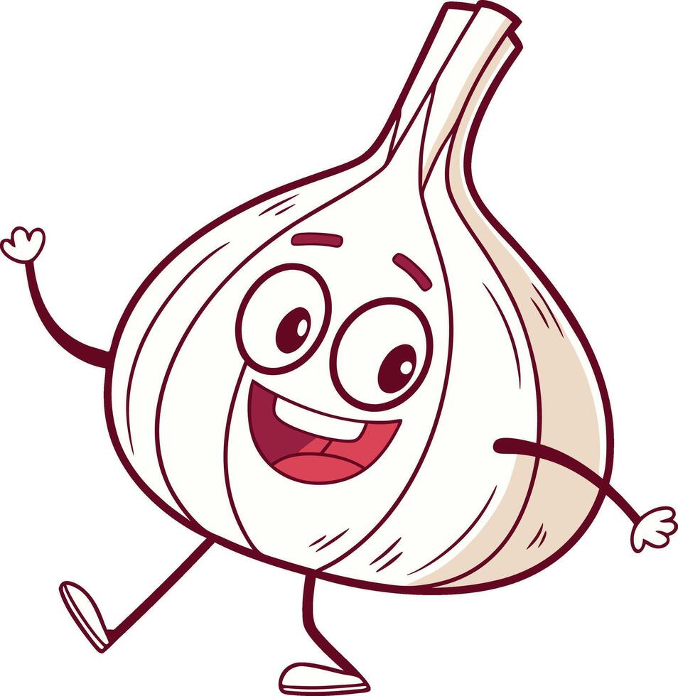 A cartoon onion character running and smiling vector