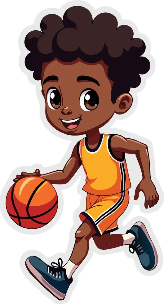 Cartoon boy basketball player vector