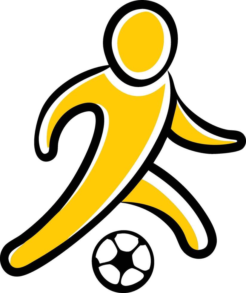 Soccer player yellow vector