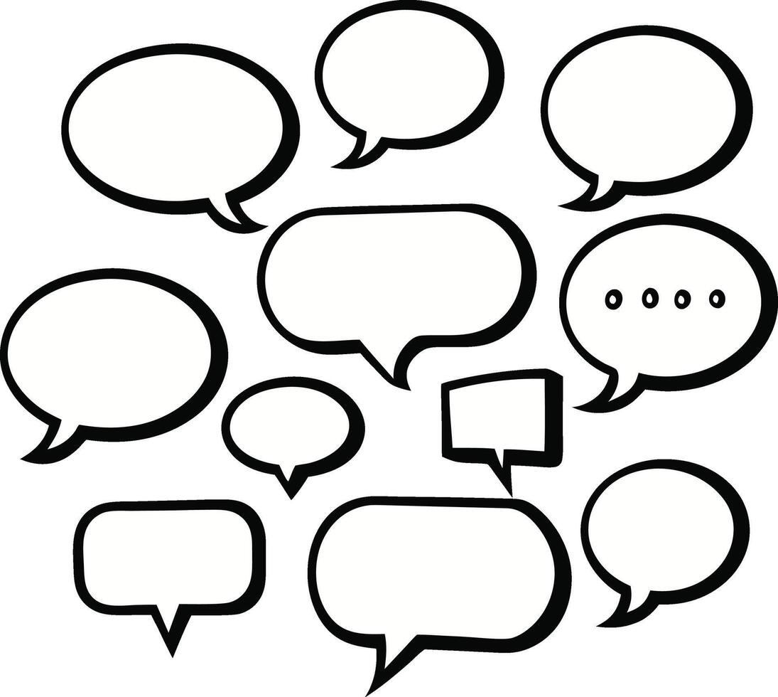 Speech bubbles in various shapes and sizes vector