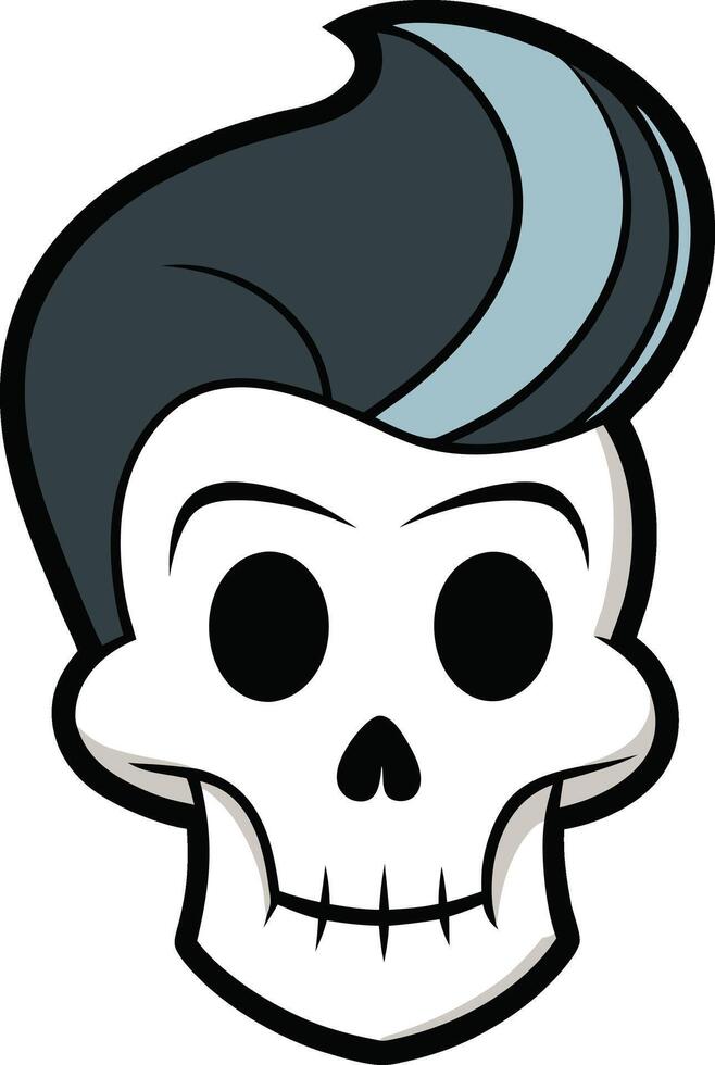 Skull with funky Hairstyle vector