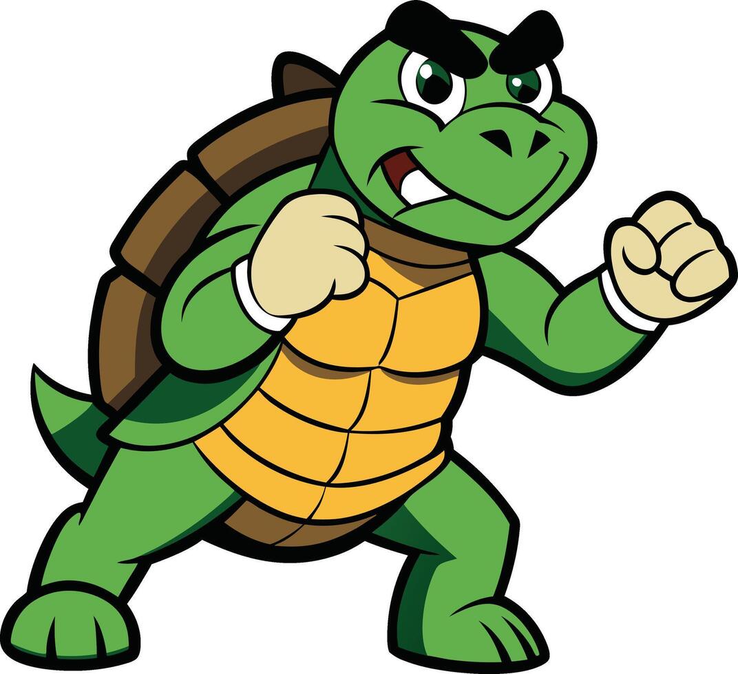 Turtle fighting clipart vector