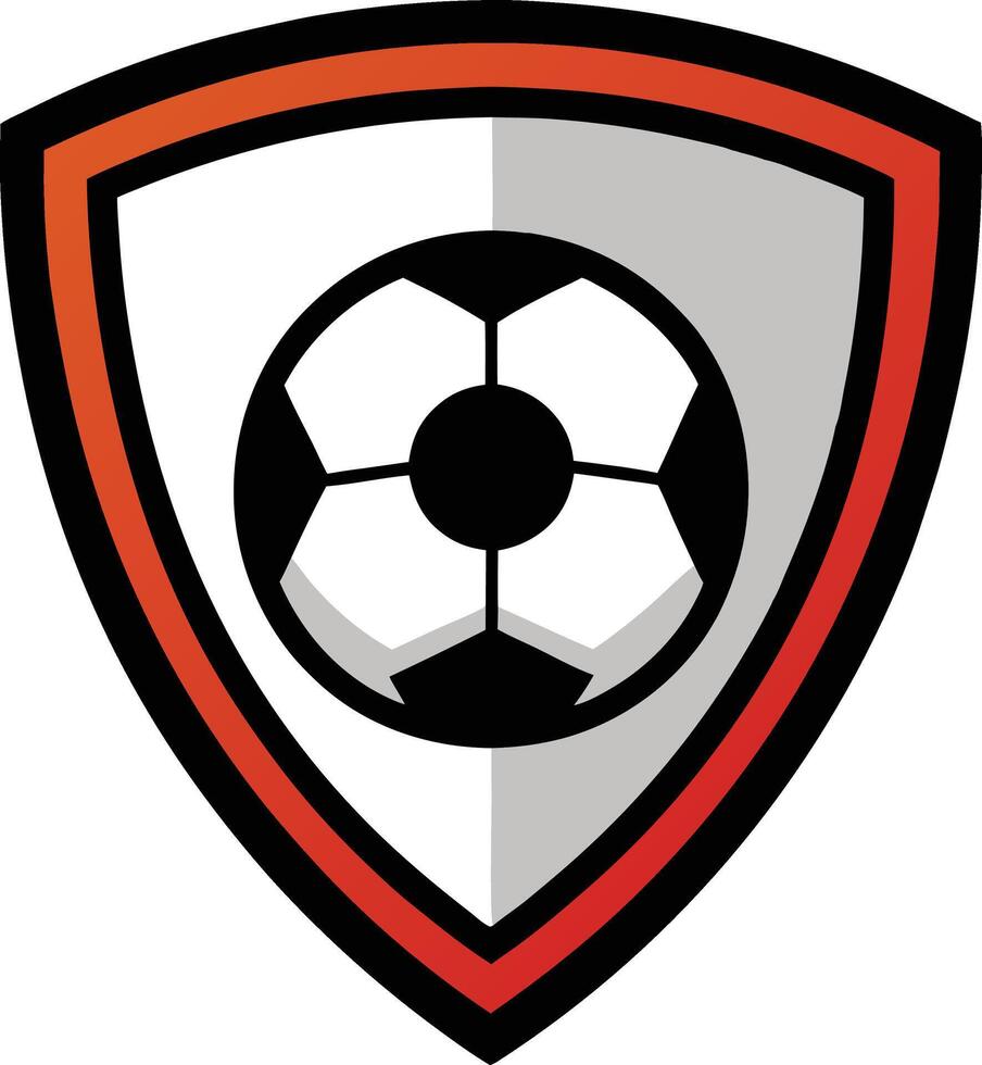 Soccer ball in shield logo vector