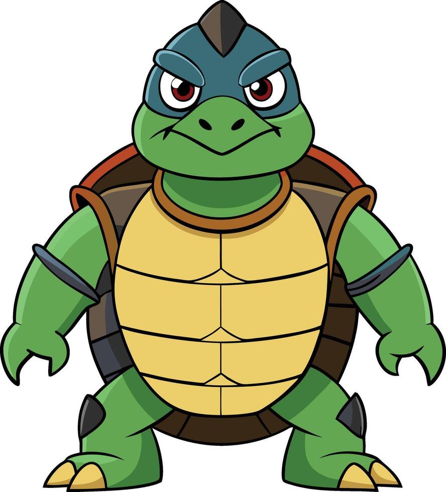 Turtle warrior mascot vector