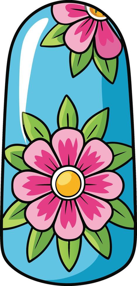Floral Nail Art Design vector