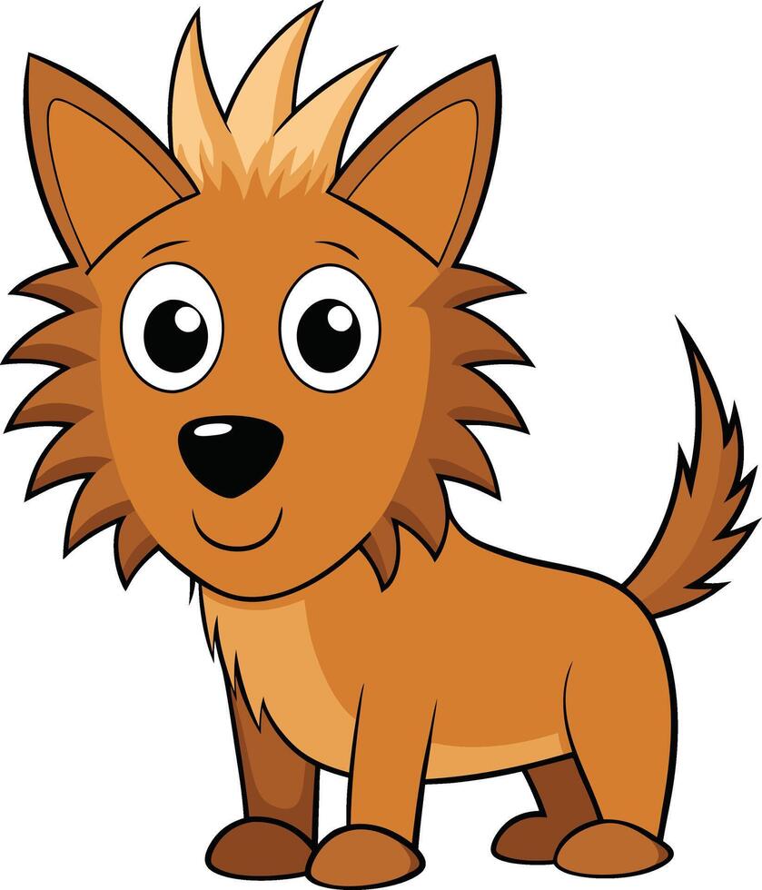 Dog with large eyes and a happy expression, radiating warmth and joy. vector
