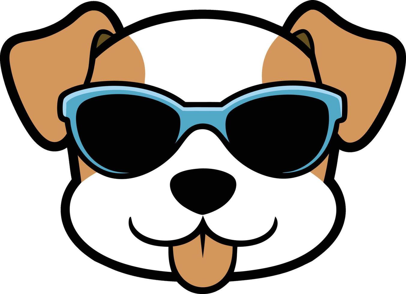Dog with a happy expression and sunglasses vector