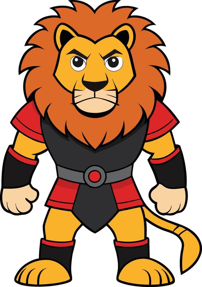 Lion warrior with a regal stance vector