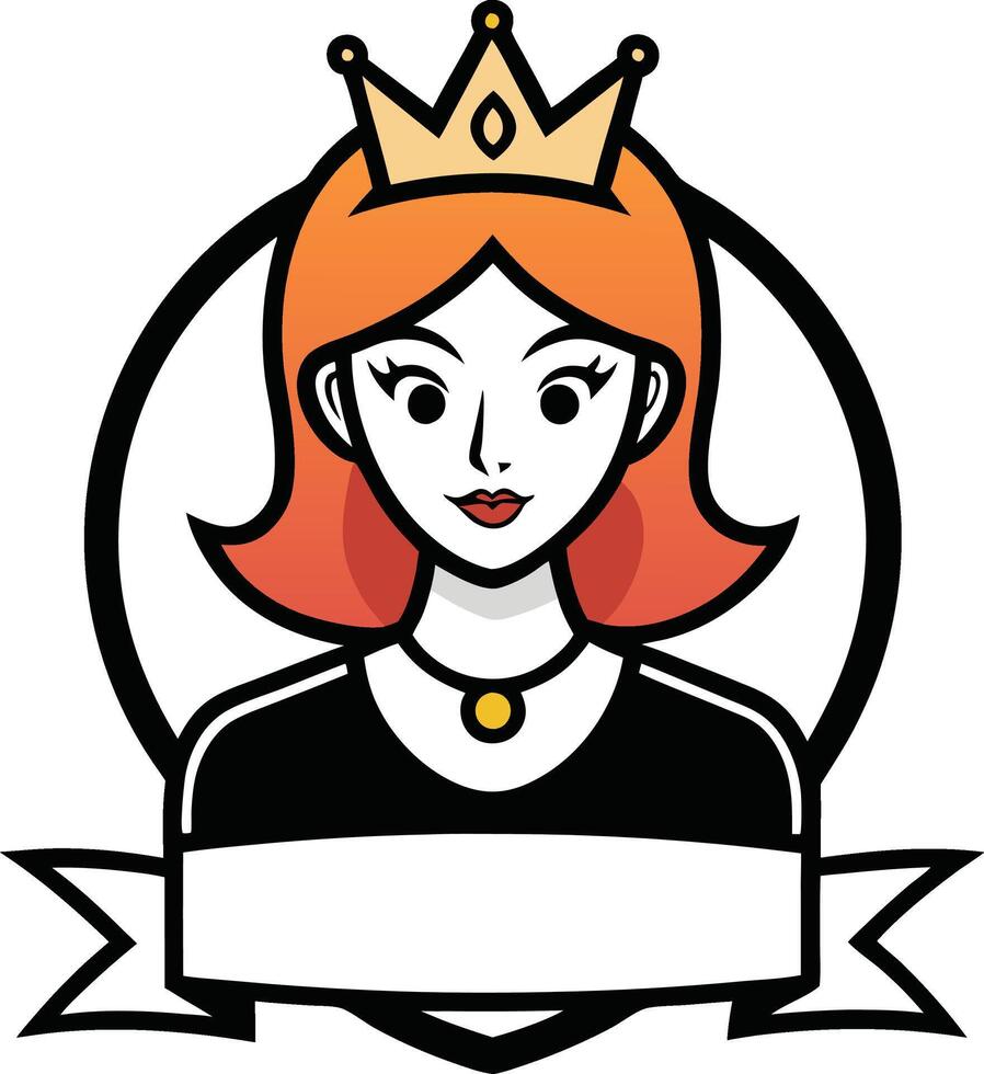 Queen wearing a crown, symbolizing power, elegance, and leadership vector