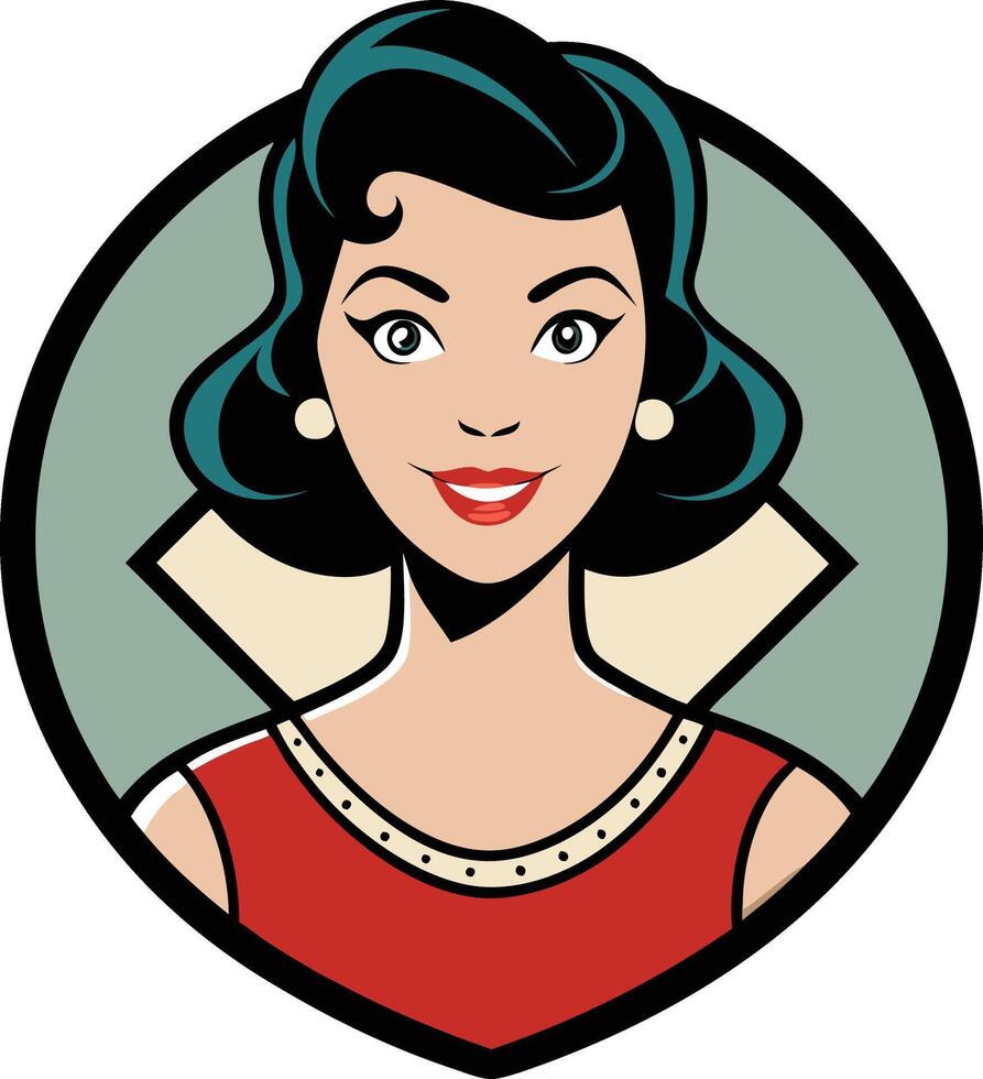Retro woman illustration vector