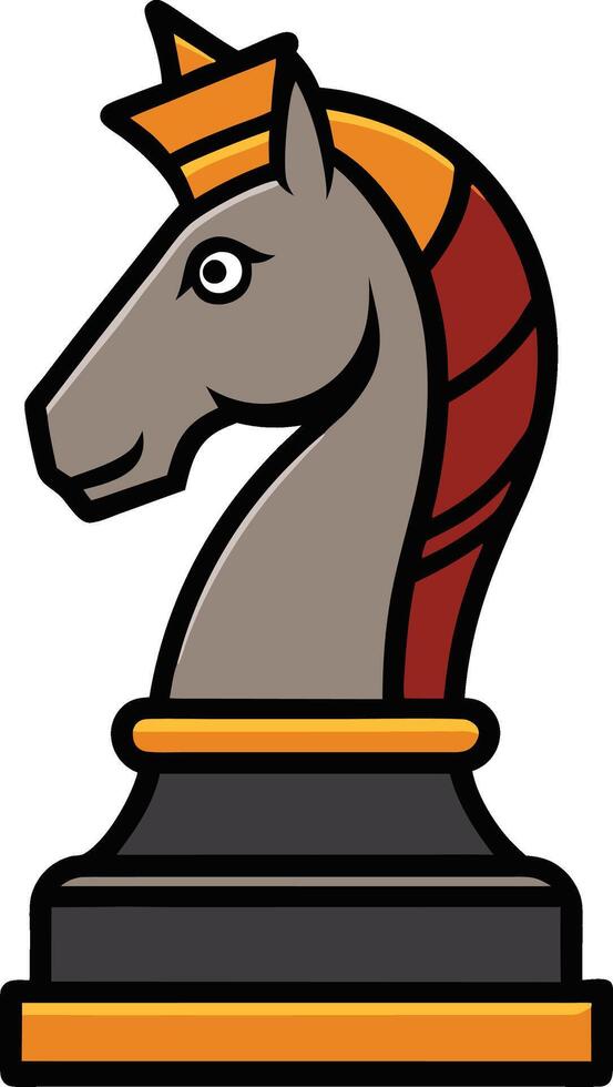 Chess knight piece, depicted in a clean and modern design vector