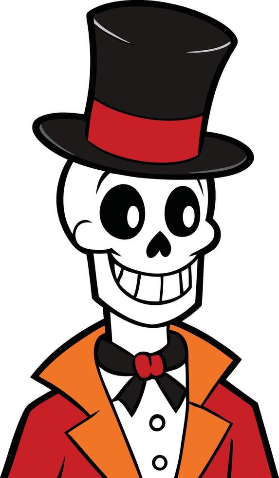 Smiling Skeleton in Costume vector
