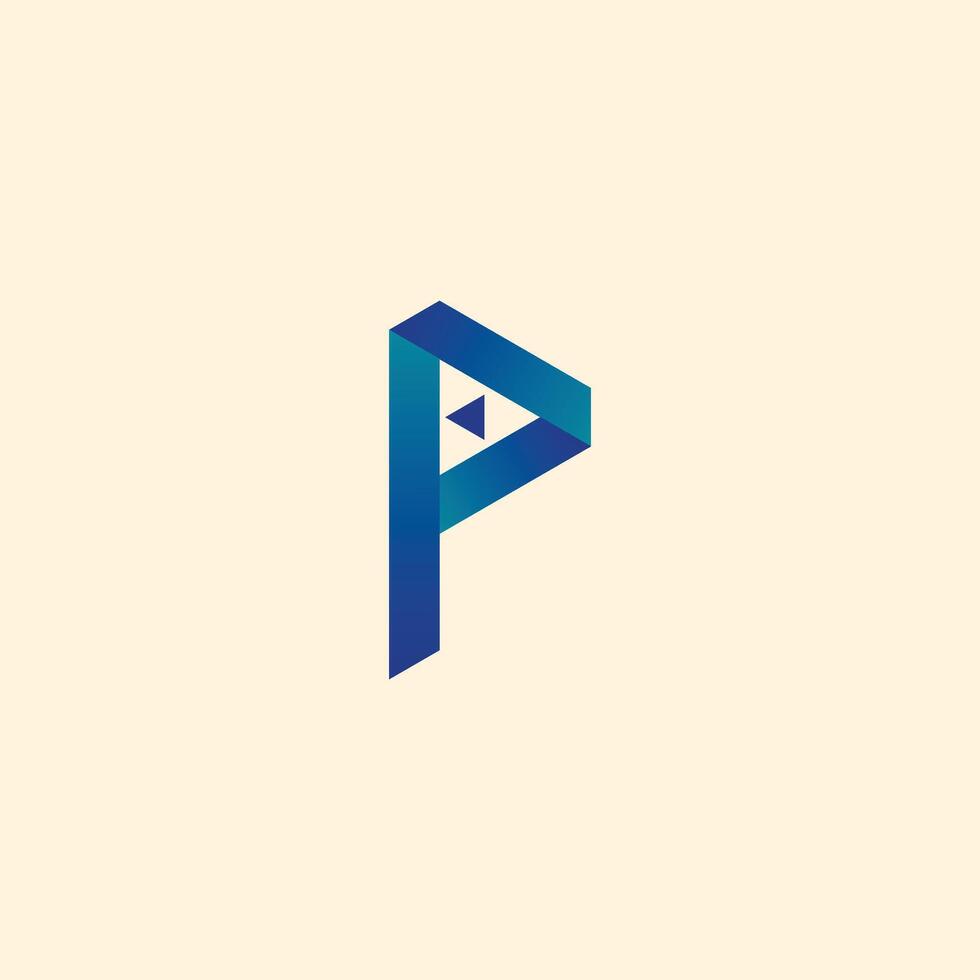 p player logo design vector