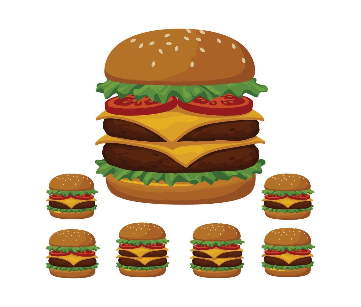 Juicy Cheeseburger Meal Design vector