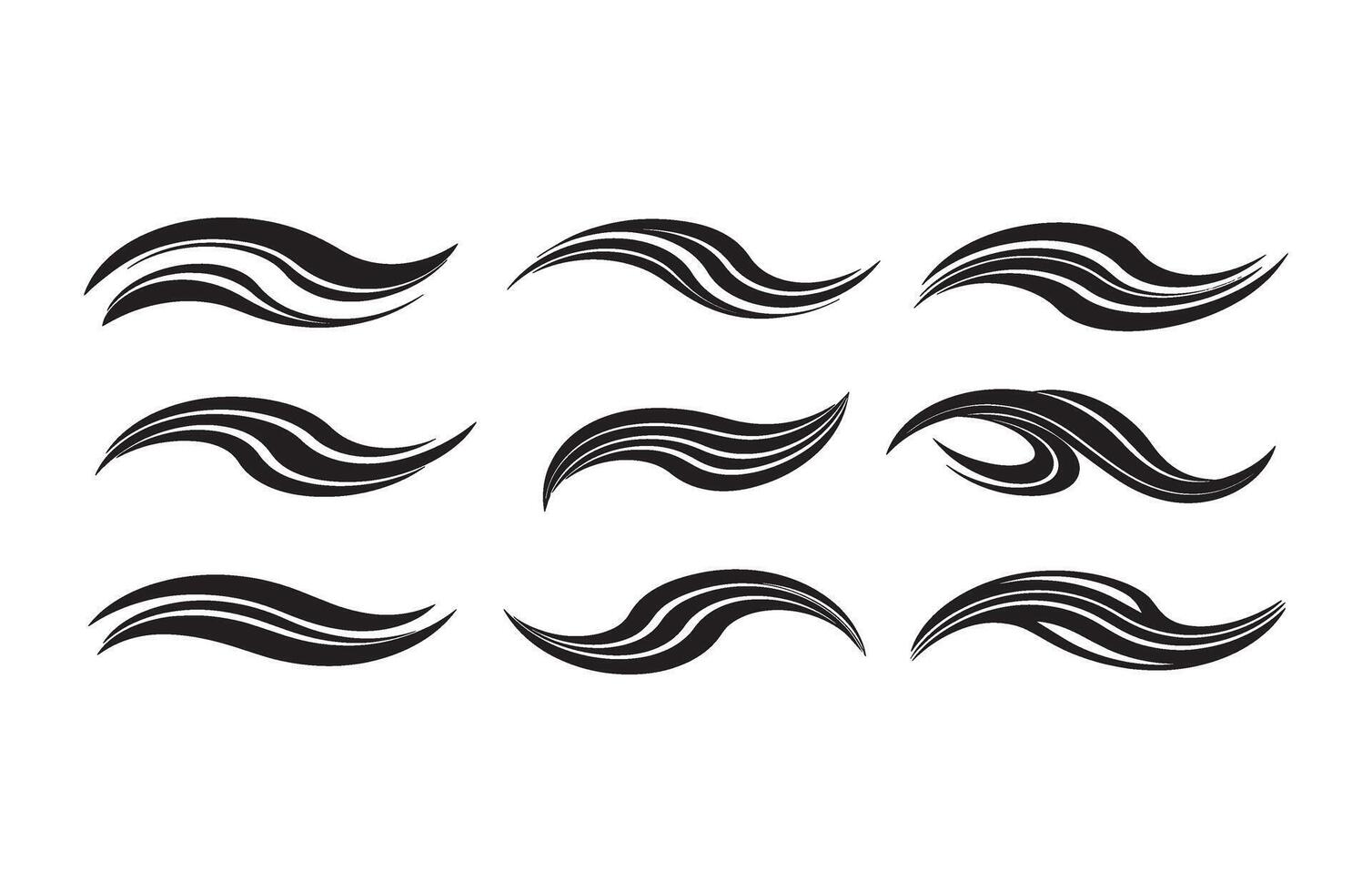 Beautiful Black Flowing Art Elements vector