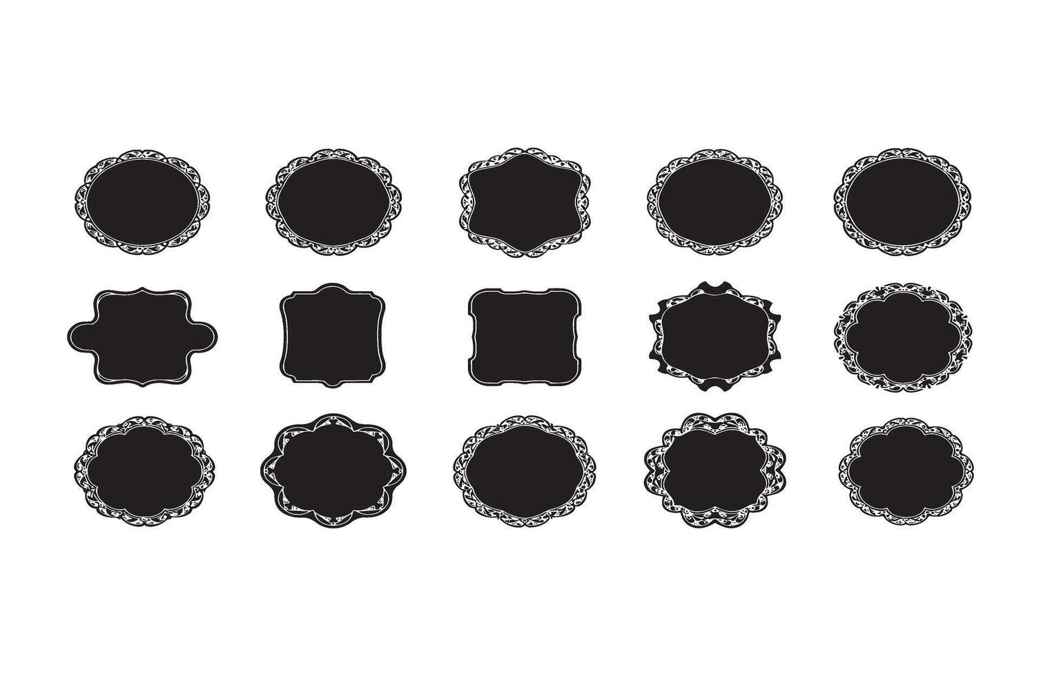 Decorative Royal Badge Frame Bundle Set vector