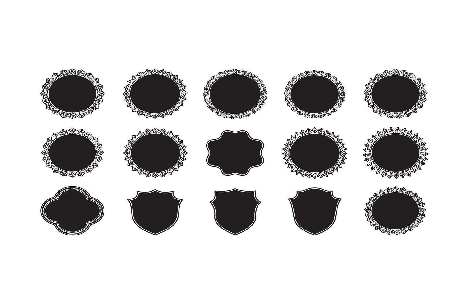 Premium Elegant Badge Frame Design Set vector