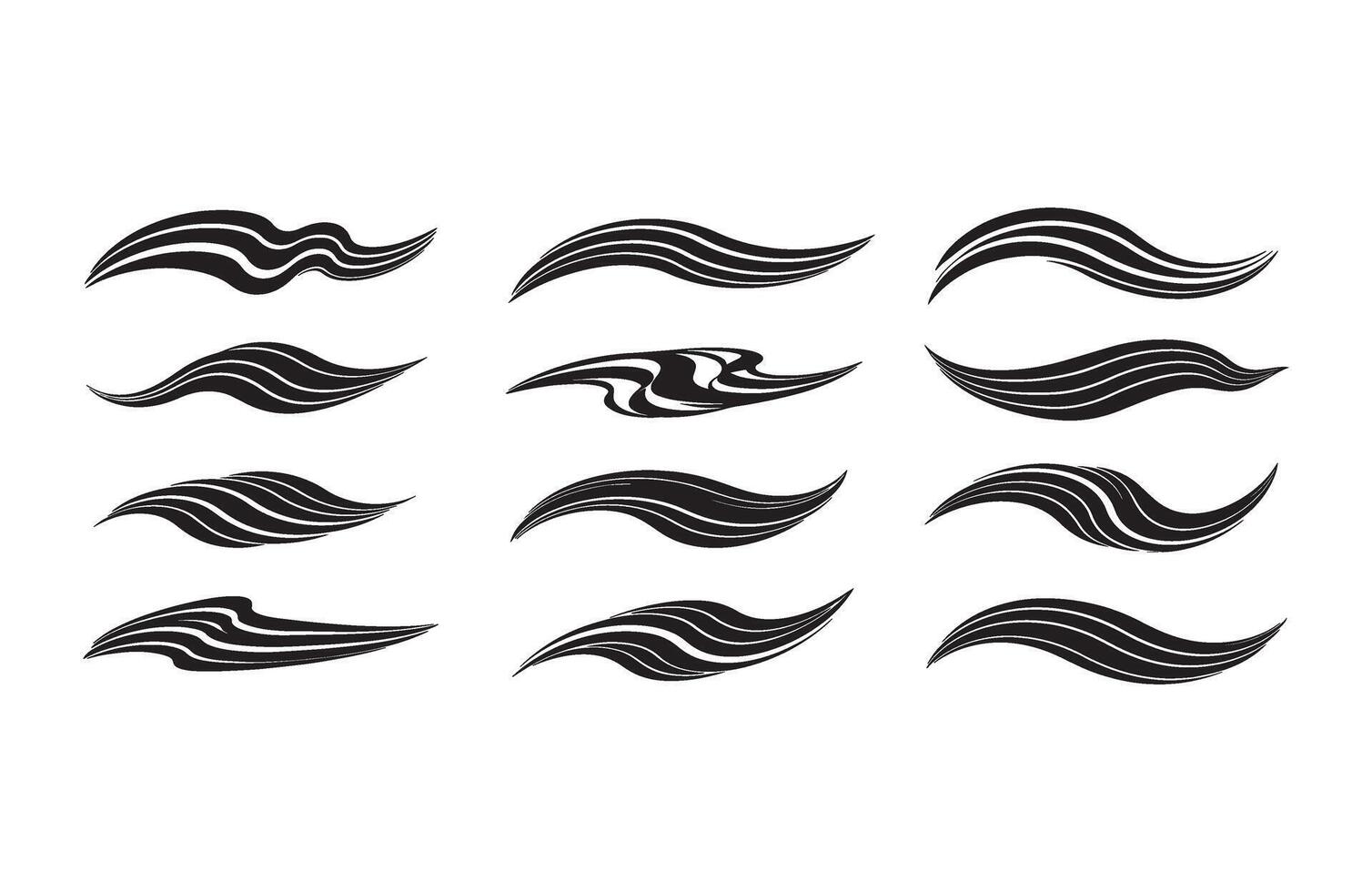 Decorative Black Smooth Line Strokes vector