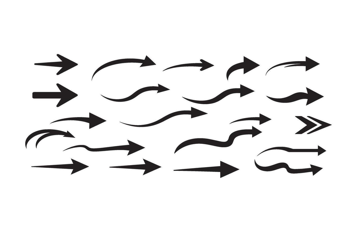 Collection of Moving Dynamic Straight Arrows vector