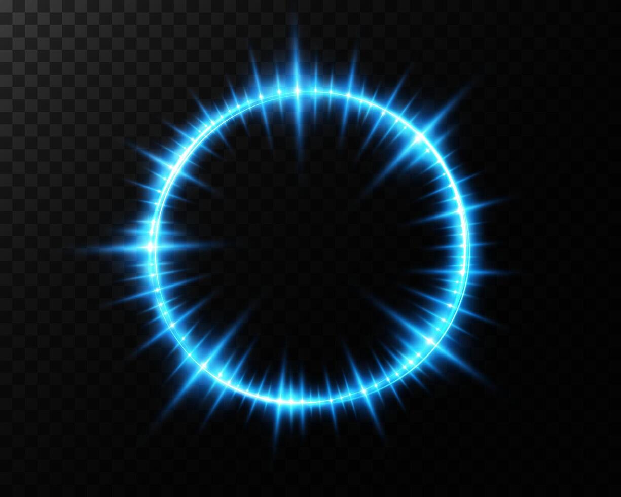 A Glowing Blue Circular Glow Effect accompanied by Sparkles creates a mesmerizing visual experience vector