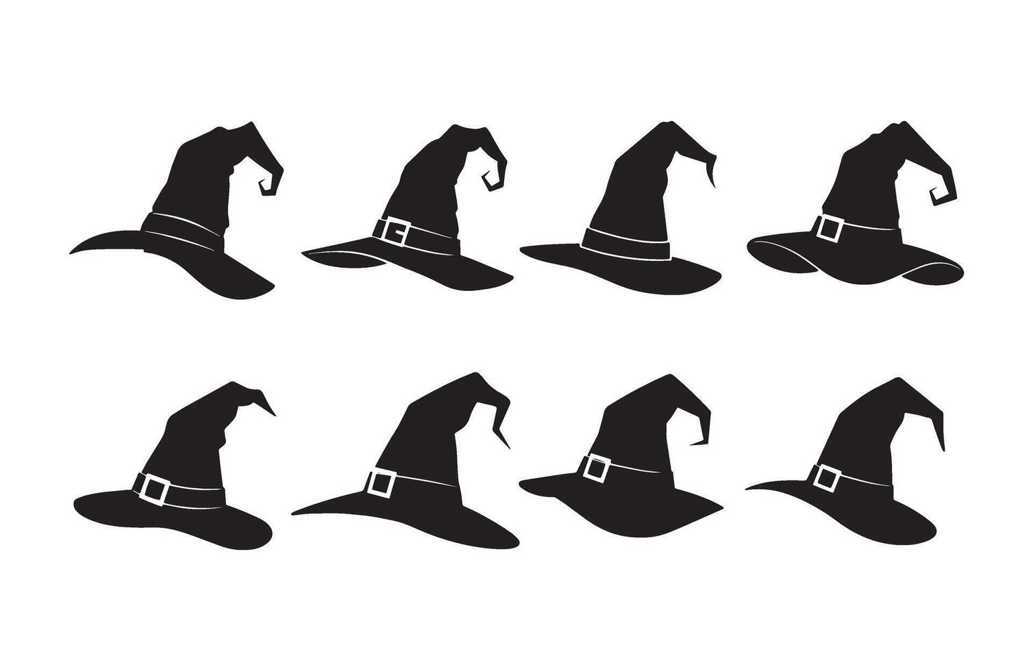 Curved Witch Hat Spooky Design vector