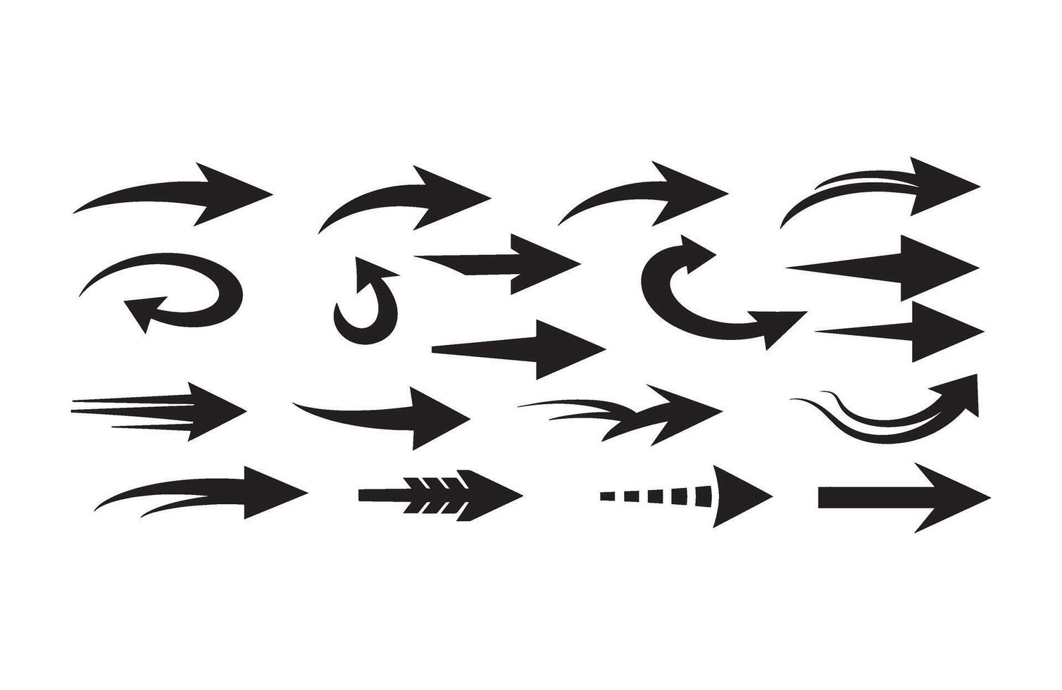 Dynamic Stylish Moving Arrow Collection Pack vector