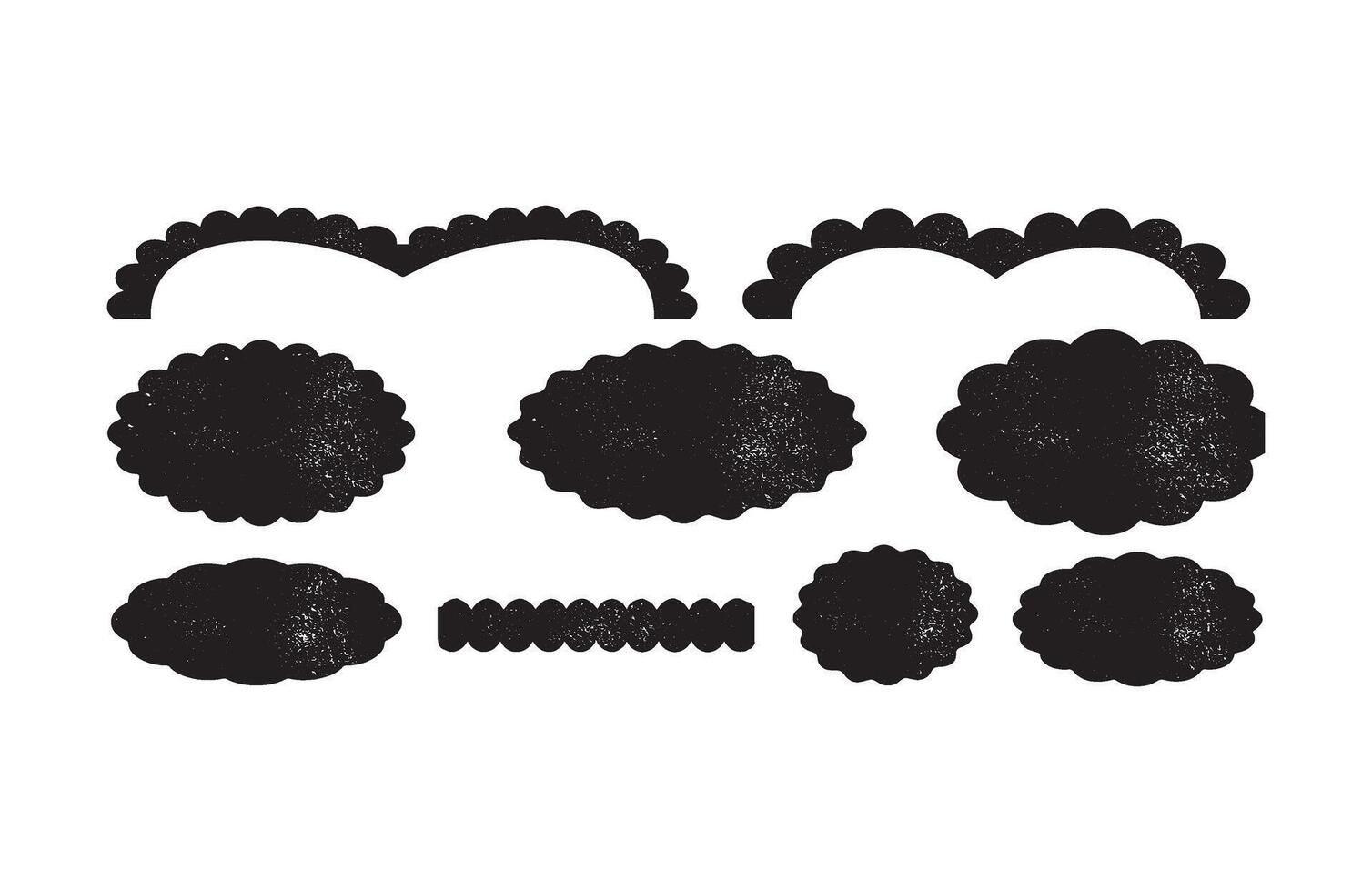 Decorative Black Glitter Label Set vector