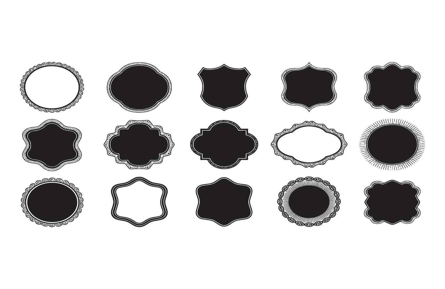 Luxury Ornamental Badge Frame Pack Set vector