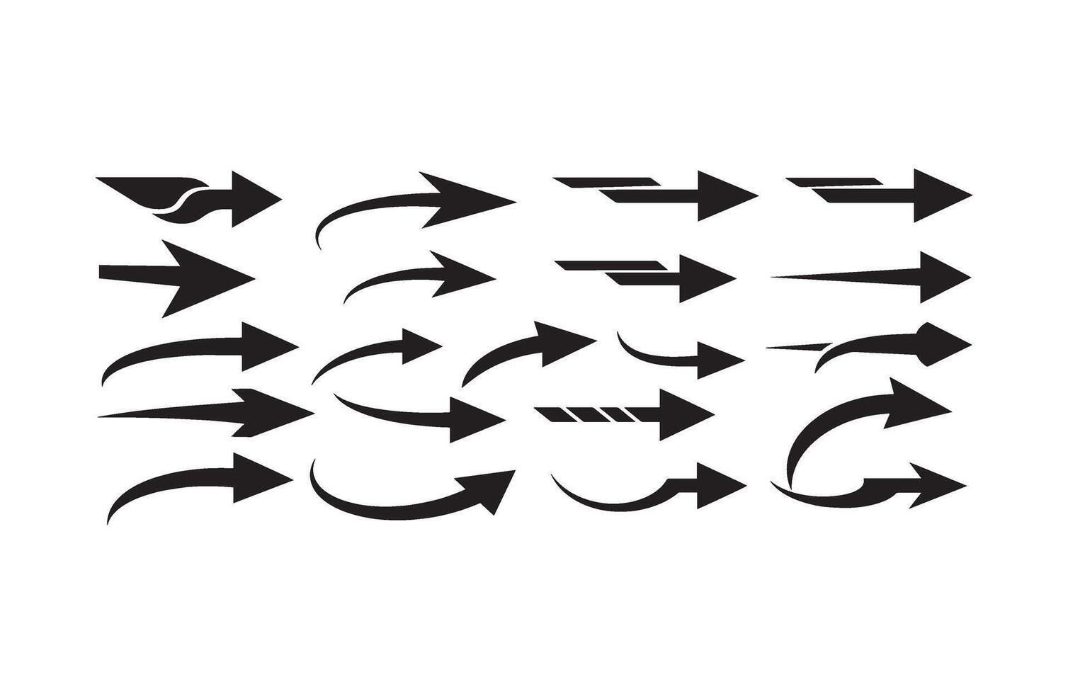 Straight Moving Arrow Collection in Black vector