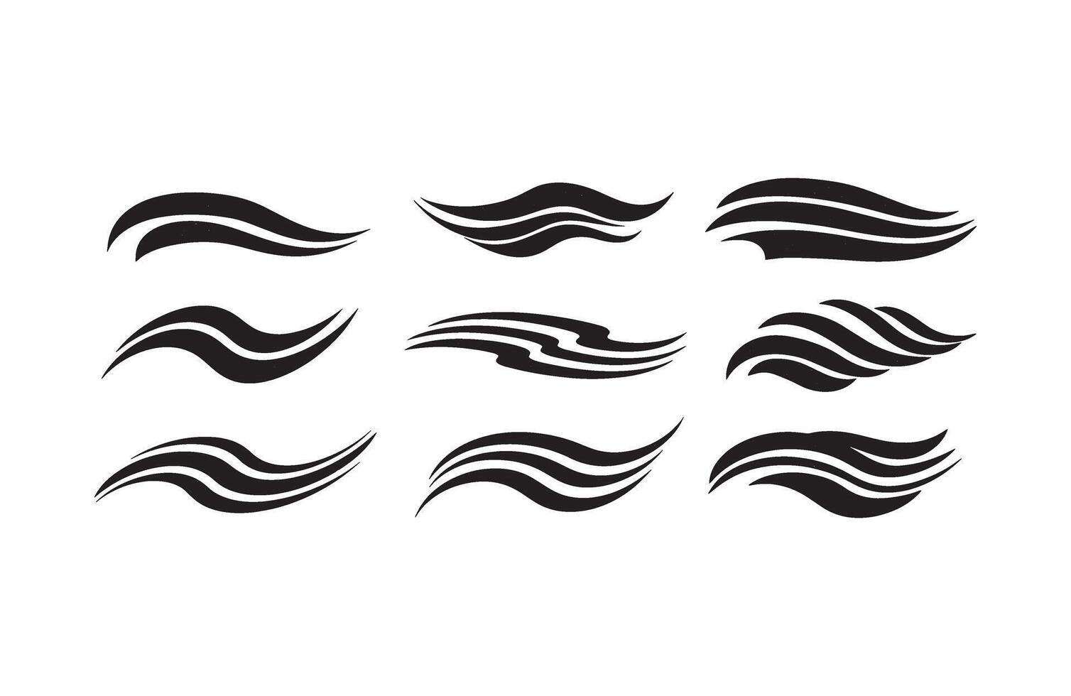 Dynamic Black Curved Line Art Design vector