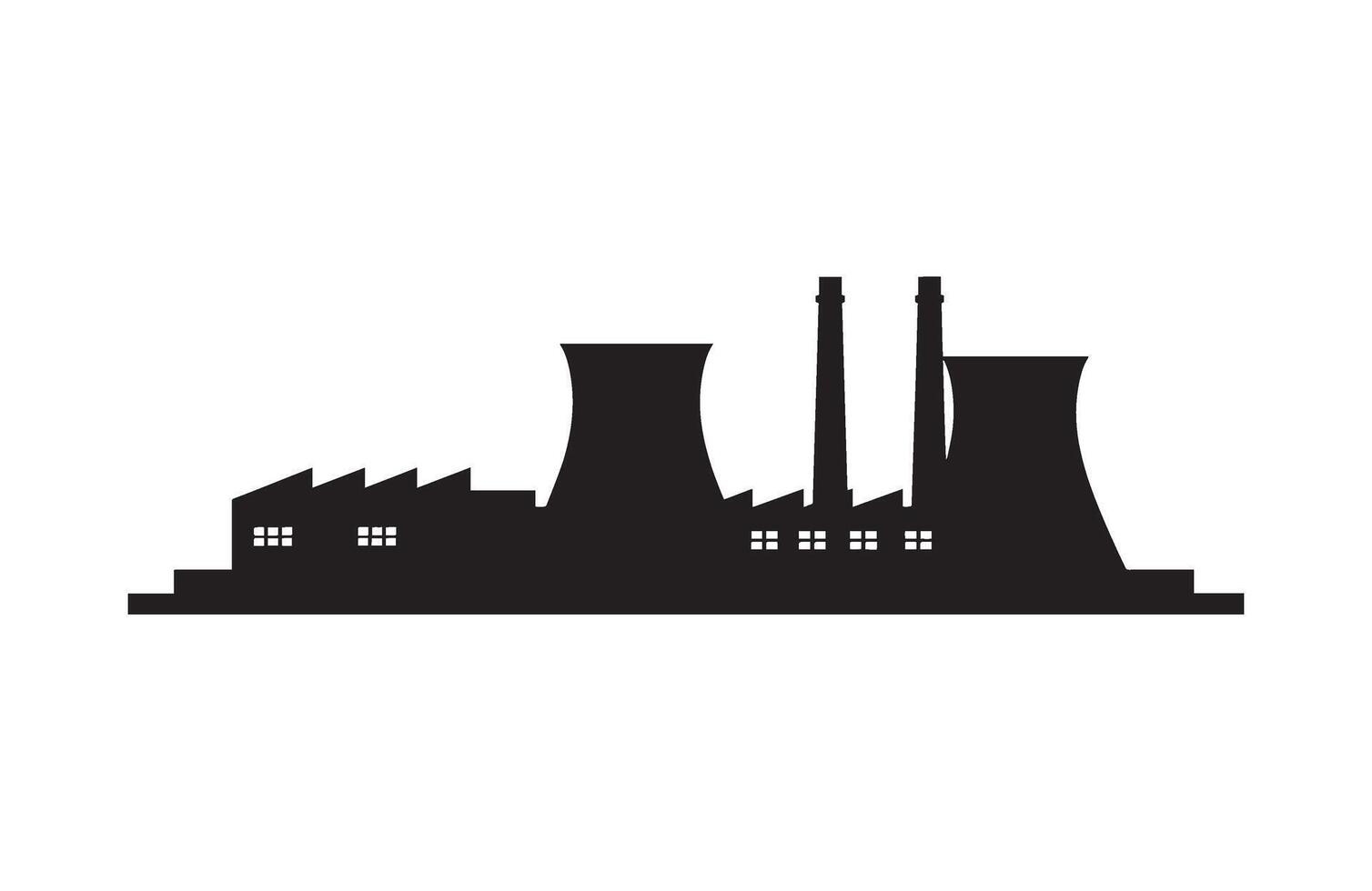 Energy Power Station Pollution Air Factory Scene vector