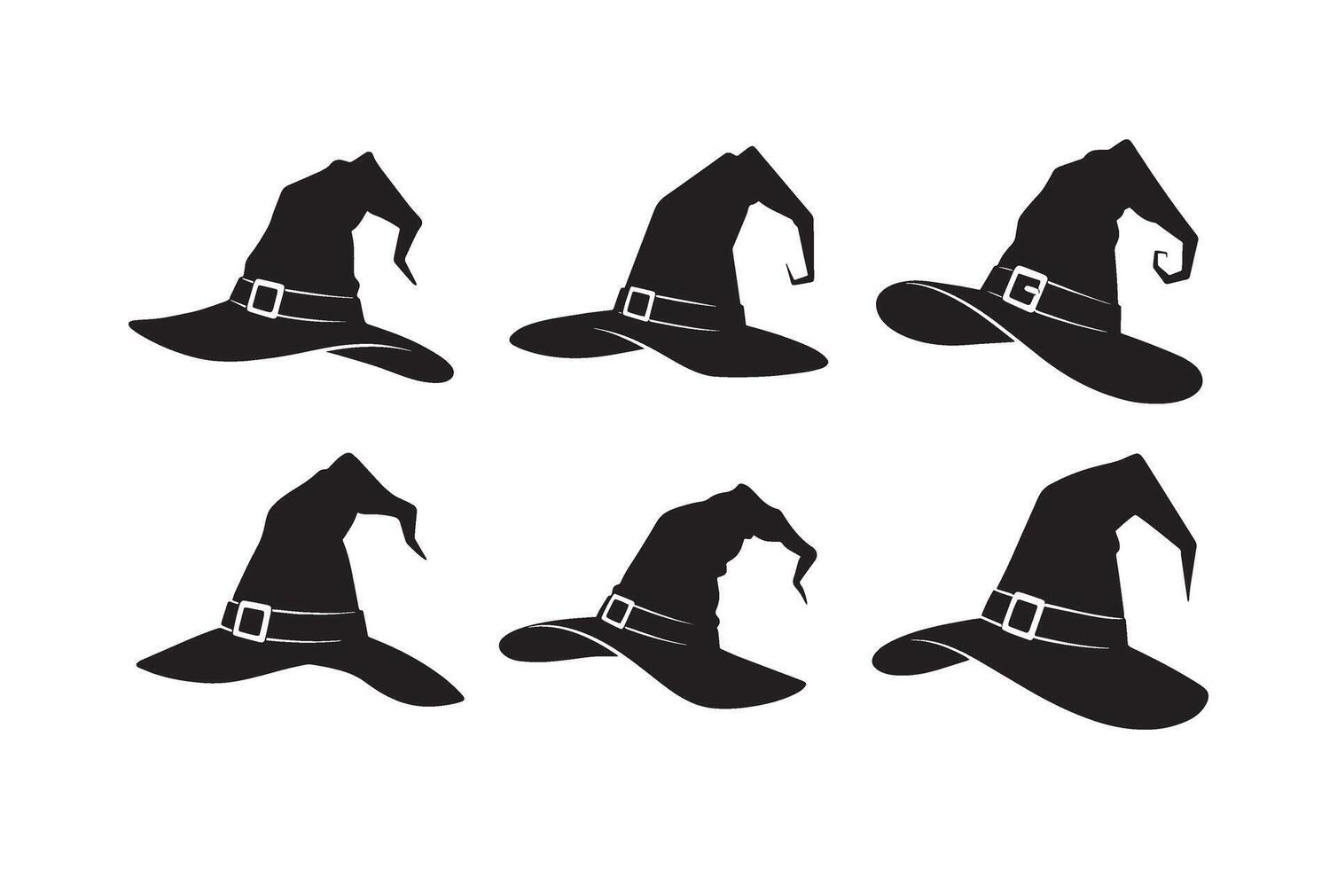 Mystical Witch Hat Halloween Set vector