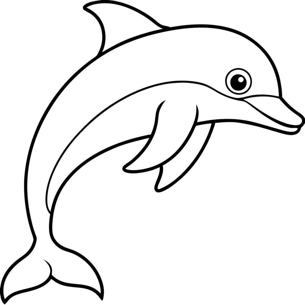 Cute dolphin jumping out of the water vector