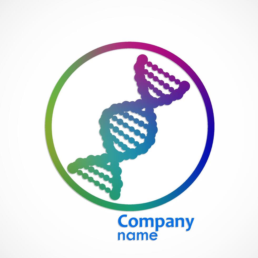 color dna molecule logo vector