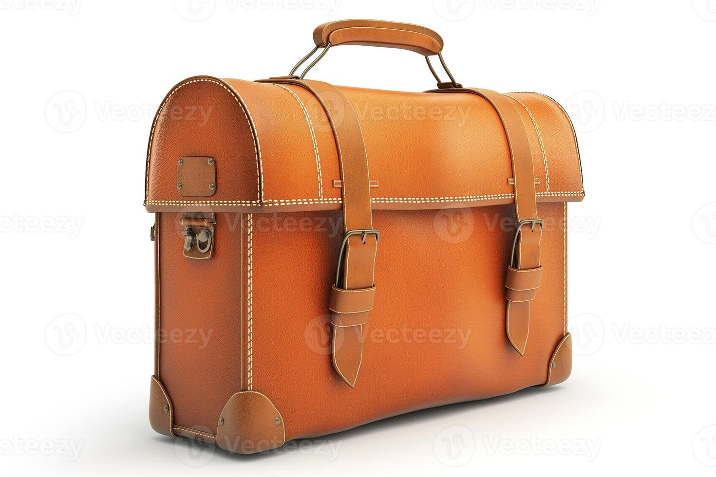 Stylish brown leather briefcase with elegant detailing, perfect for professionals seeking sophistication. photo