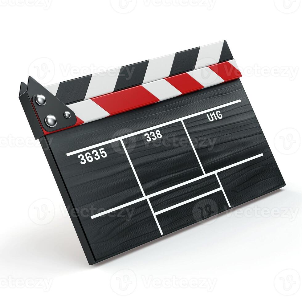A vibrant film clapperboard featuring bold colors and clean lines, perfect for creative projects. photo