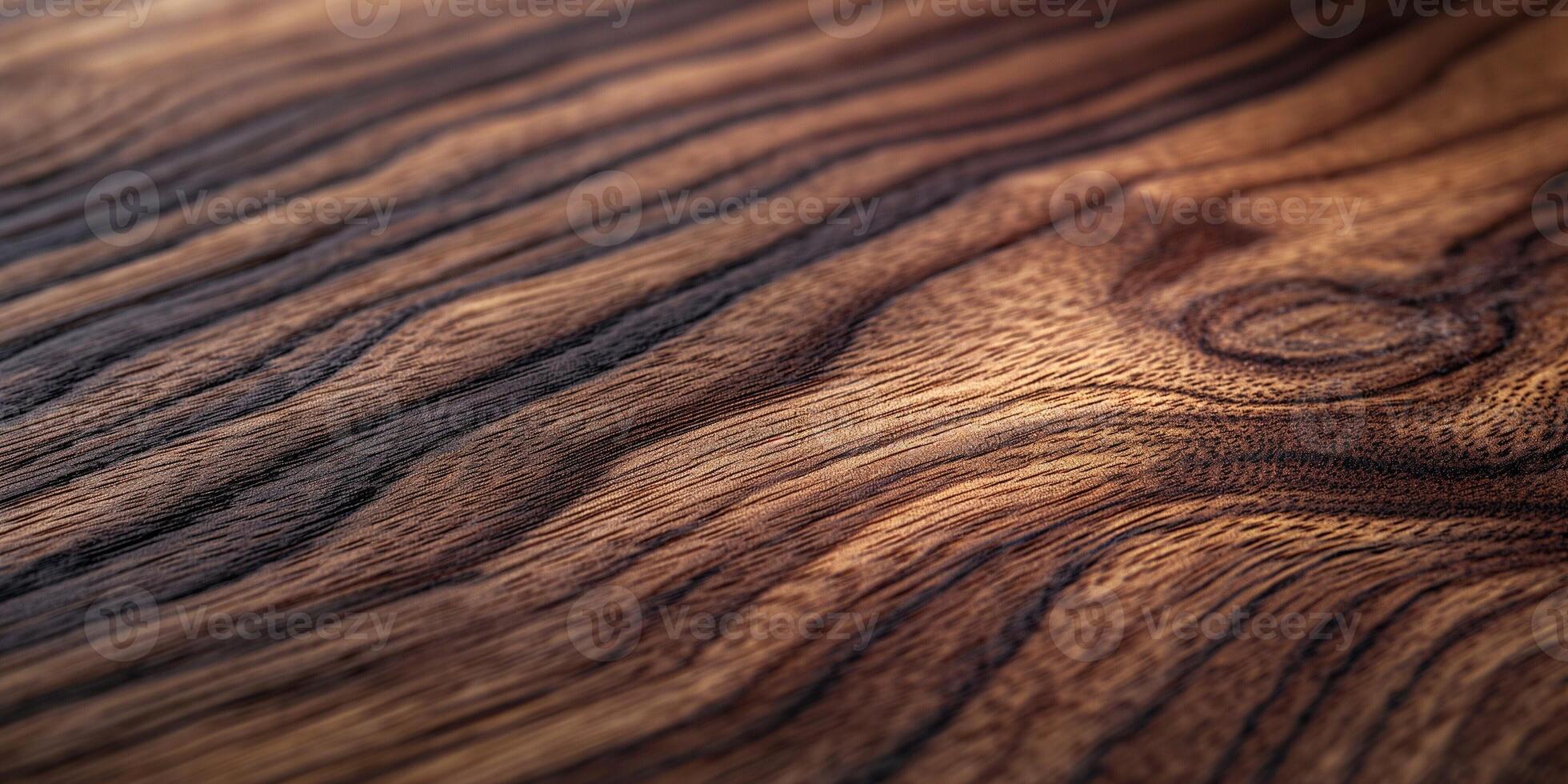 Close-up of an exquisite wooden surface showcasing rich, swirling patterns and textures. photo
