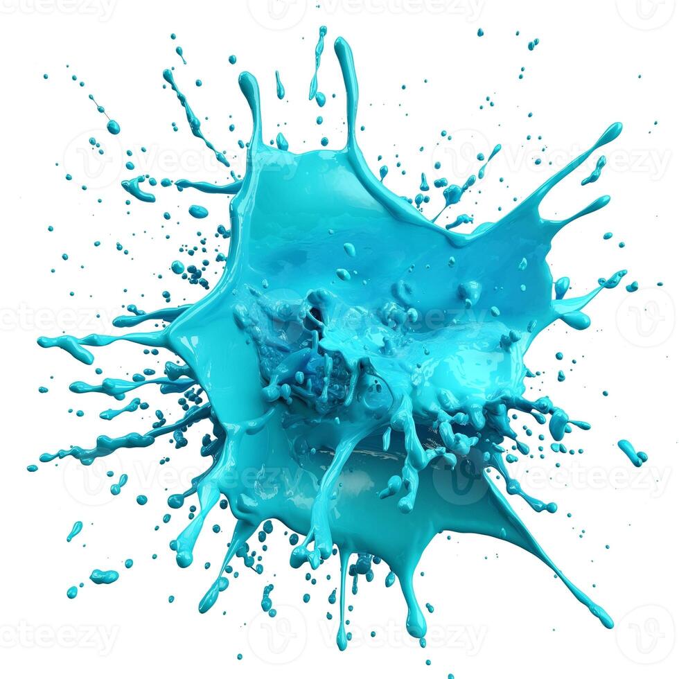 A vibrant splash of blue paint creating an energetic burst, showcasing fluid motion and artistic expression. photo