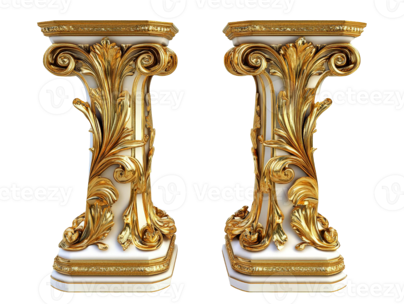 Pair of Ornate Golden Columns. png
