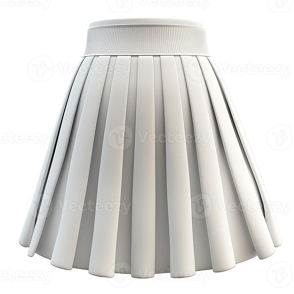 A stylish white pleated skirt with a comfortable waistband, perfect for various casual and semi-formal occasions. photo