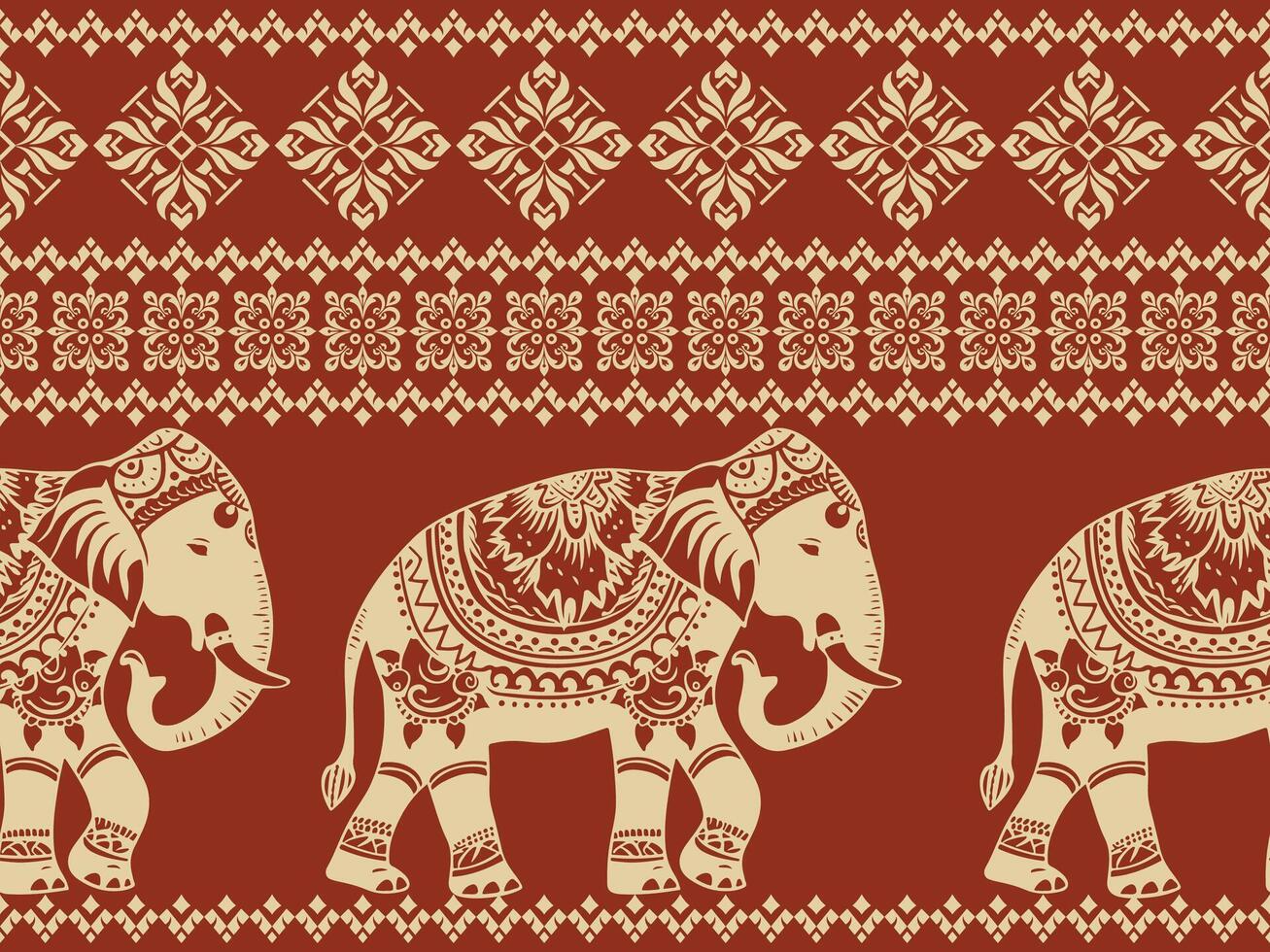 elephant fabric seamless pattern vector