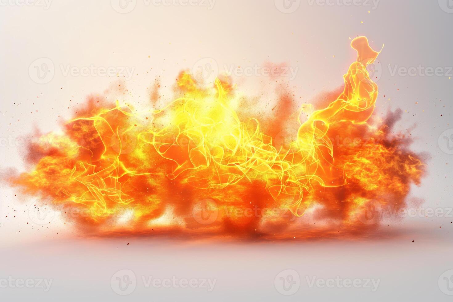 Vibrant explosion of fiery orange and yellow hues against a light background. photo
