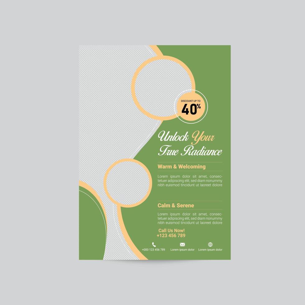 Spa Salon Or Skin Care Flyer Template Design vector