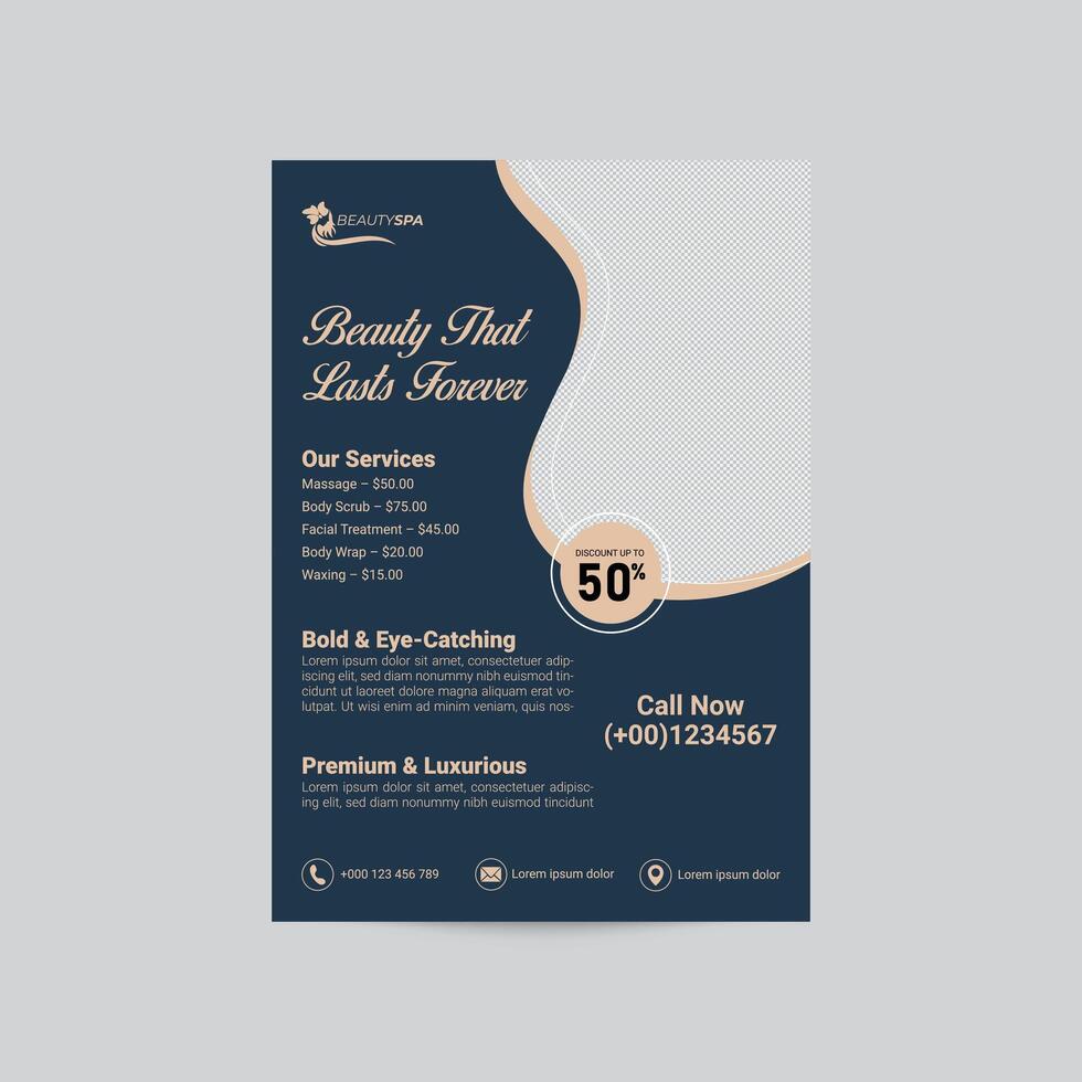 Spa Flyer Design Template vector