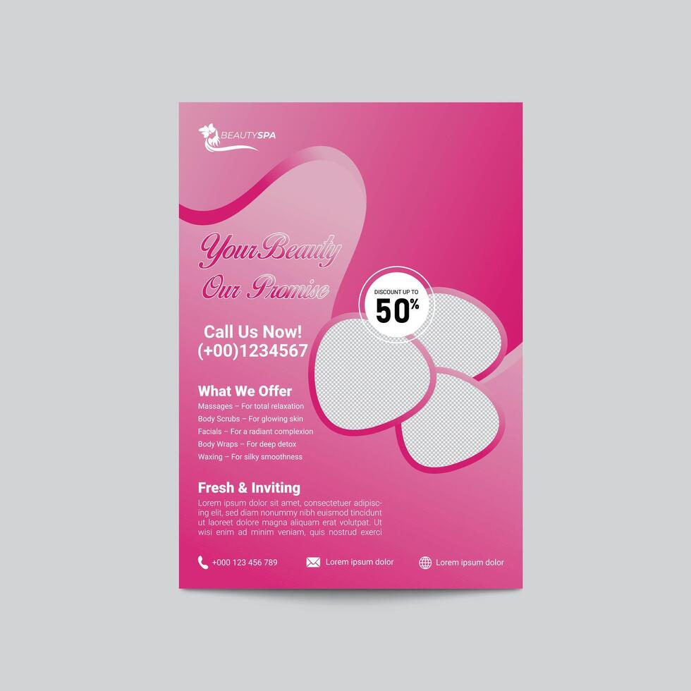 Skincare Flyer Template Design vector