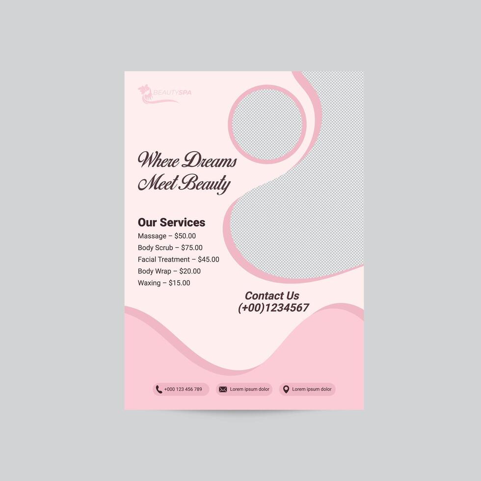 Foot Spa and skin care flyer vector