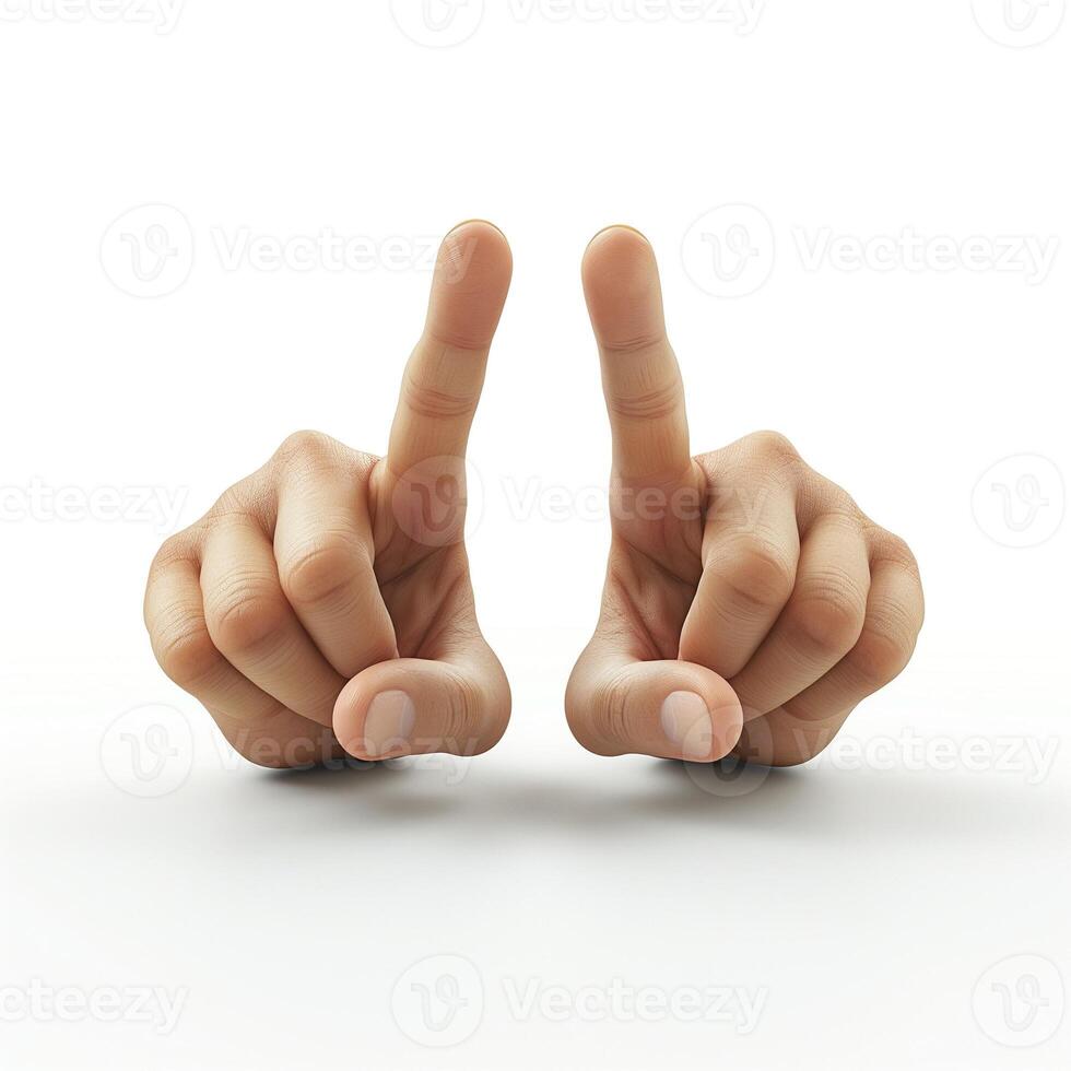 Two Caucasian hands pointing upwards, symbolizing direction and focus. photo