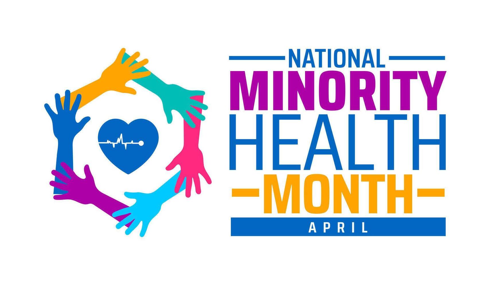 national minority health month background banner or poster design template vector