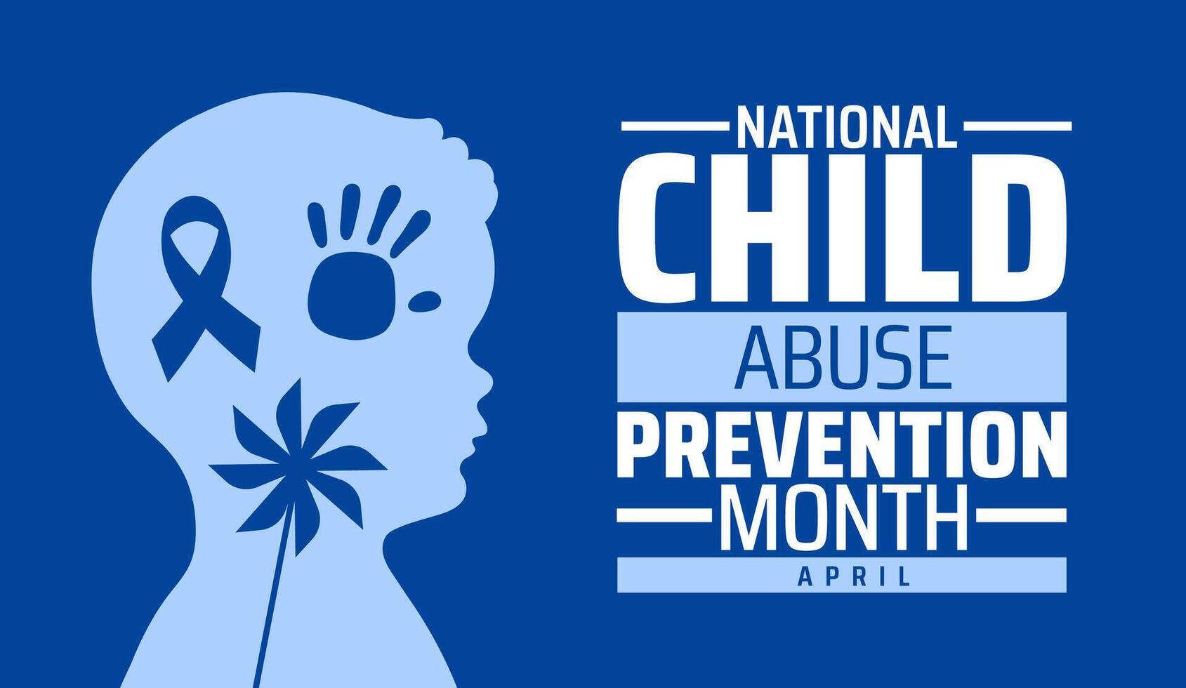 National Child Abuse Prevention Month background banner or poster design with child icon and blue color vector