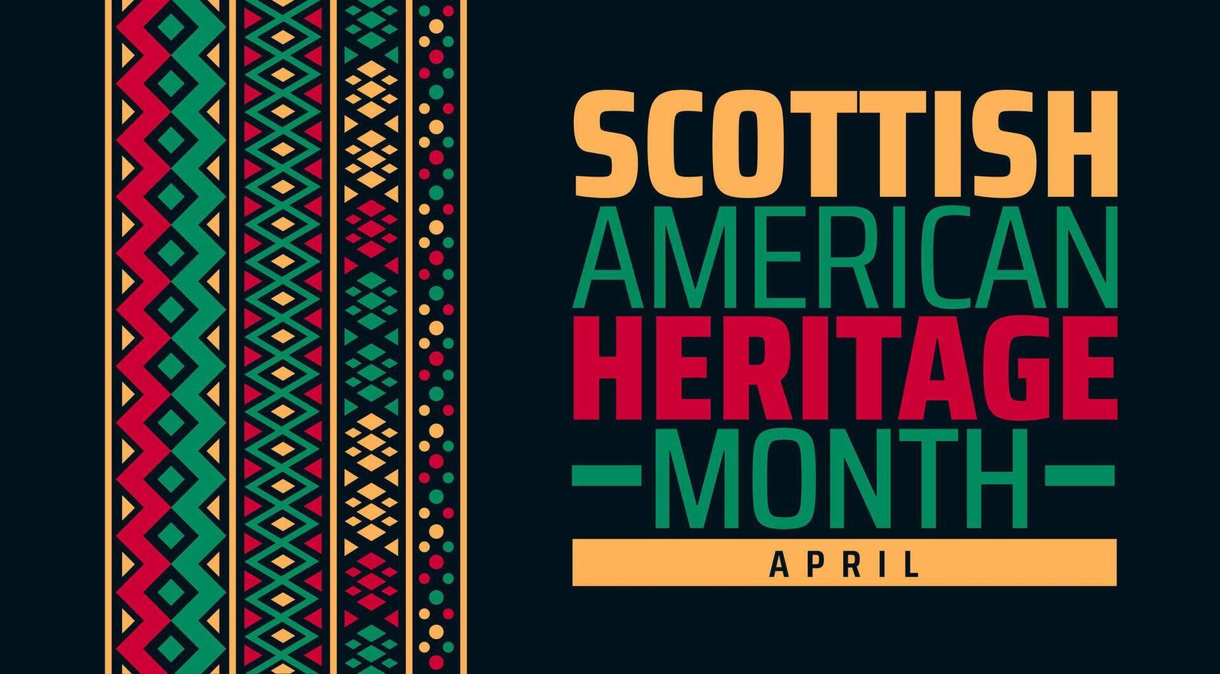 Scottish American Heritage Month background banner or poster design template. observed every year in April. Holiday concept. Use to any Template, card, poster, placard, template. vector